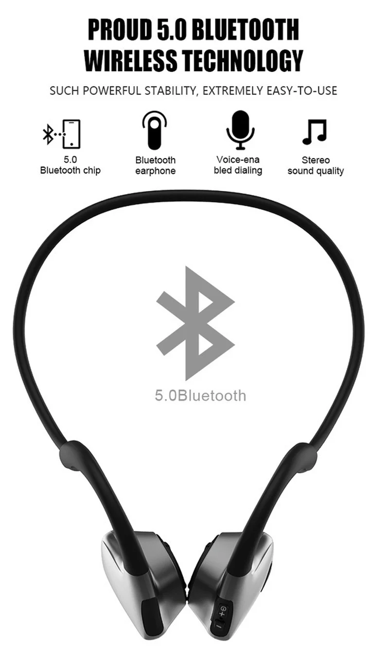 R9 костная проводимость Bluetooth наушники беспроводные bluetooth наушники с микрофоном стерео Hands-free для бега, спорта, тренировки