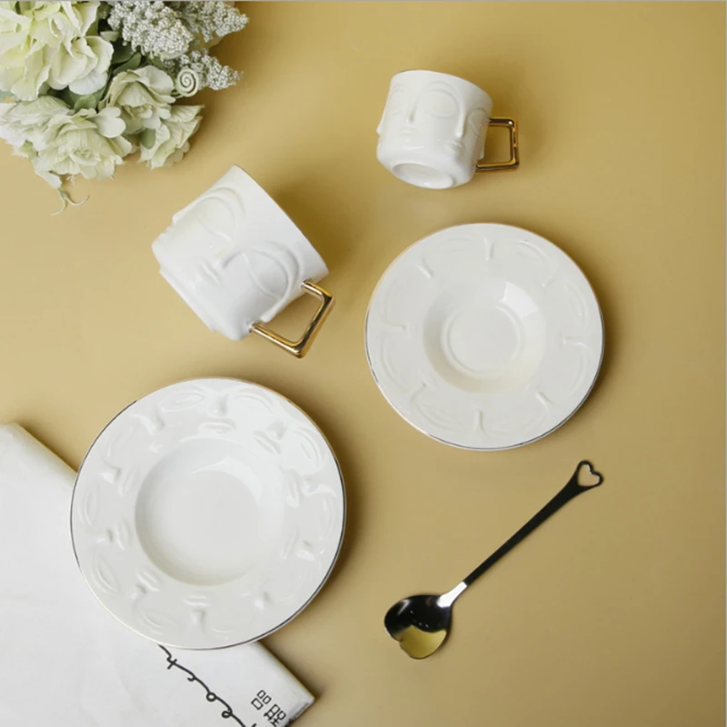 

Gold Afternoon Tea Cup Saucer Set Coffee Cup Tea pot Set Tea Tray Bridesmaid Gift