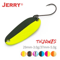 jerry triones 3g 5g high quality fishing spoons single hook trout spoons area trout fishing lures two side color hard lures