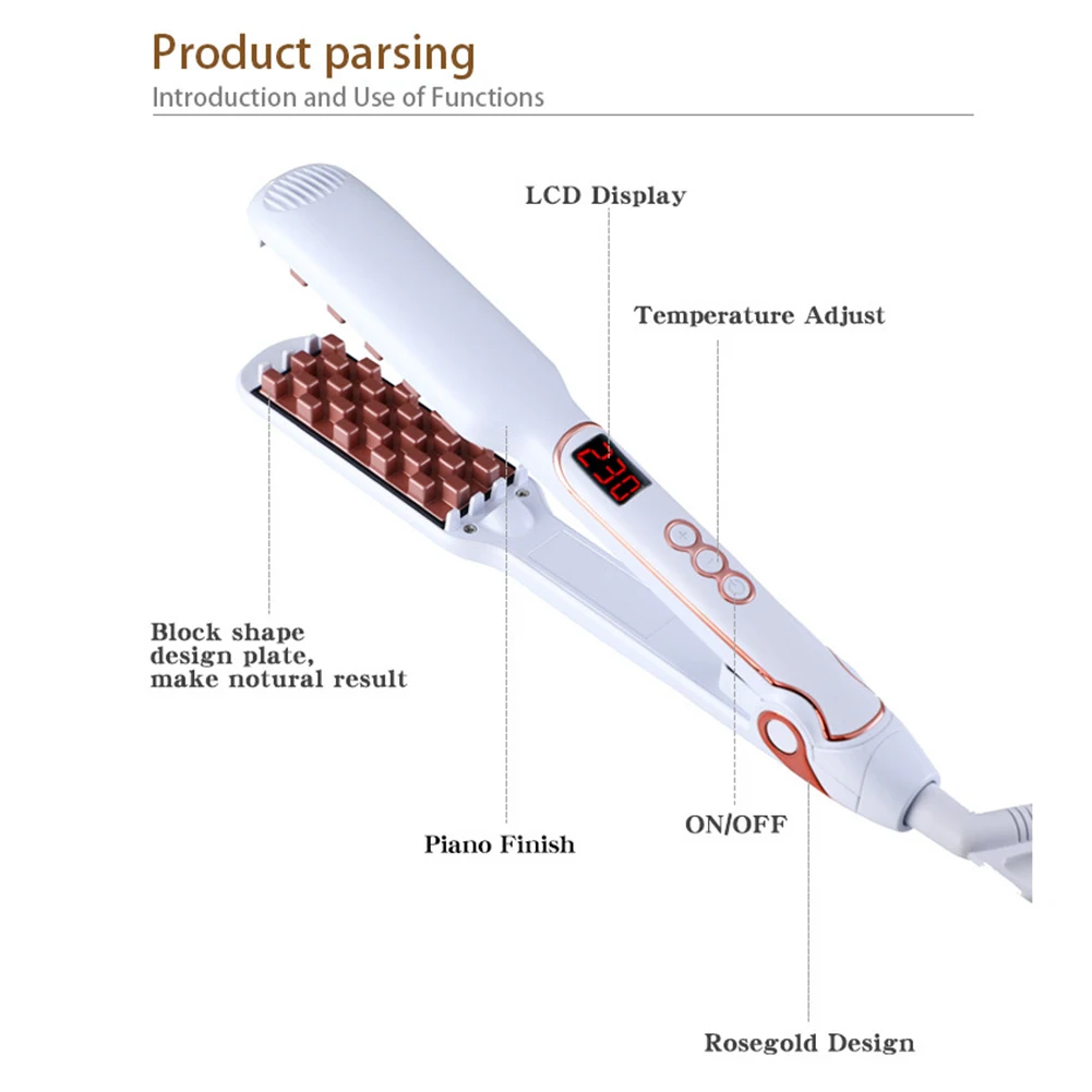 

2 in 1 Hair Straightene Multifunctional LCD Electric Corn Wave Curler Crimper Hair Straightener Curling Iron Hair Styling Tools