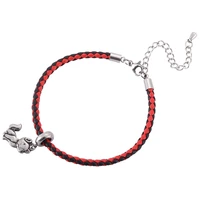 fashion women jewelry red braided leather bracelet fox dancer spider buddha statue pendant bracelets length adjustable sp0533