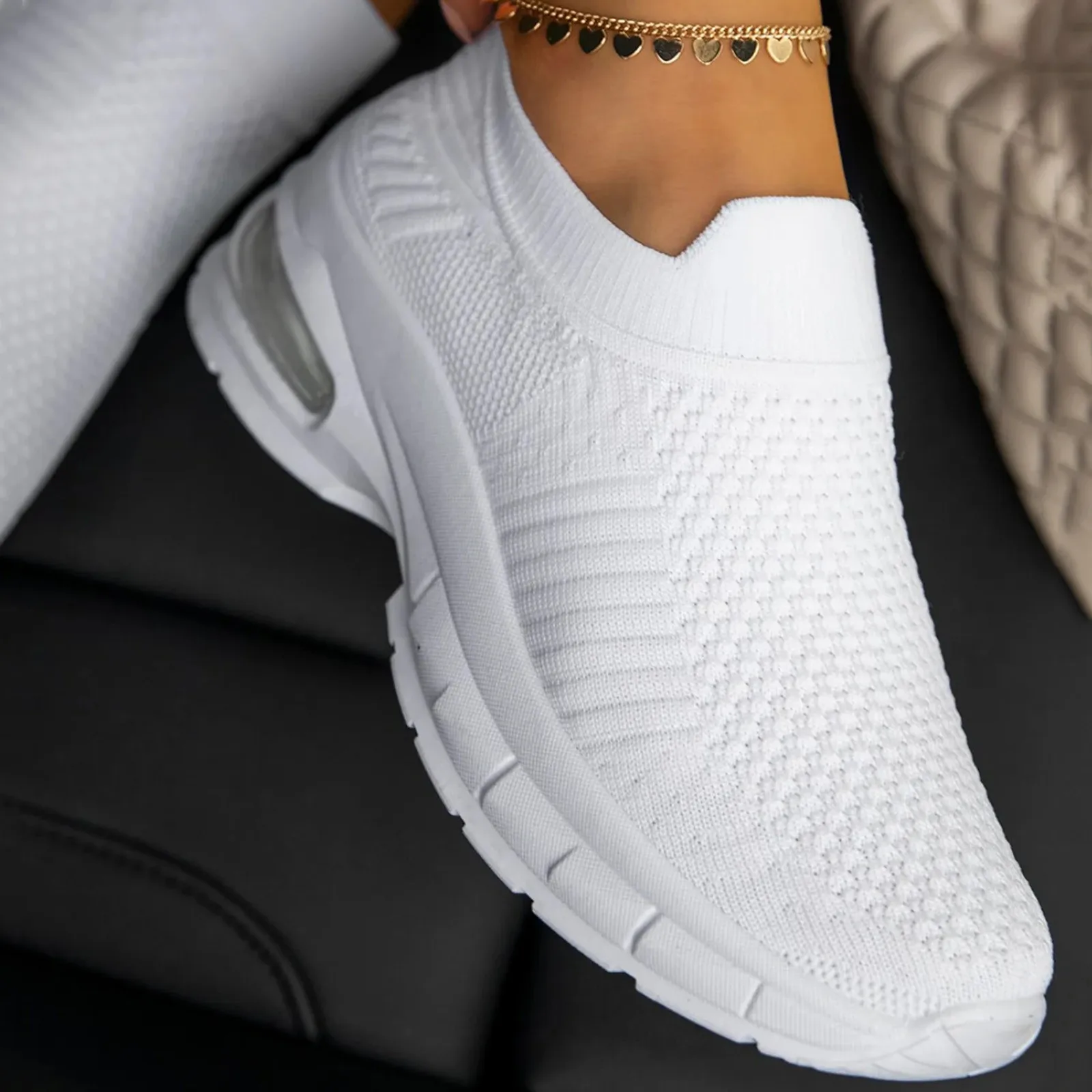 Summer Women's Fashion Casual Solid Color Mesh Breathable Wedges Slip On Sneakers Outdoor Running Shoes Zapatillas Plus Size#g4 | Спорт и