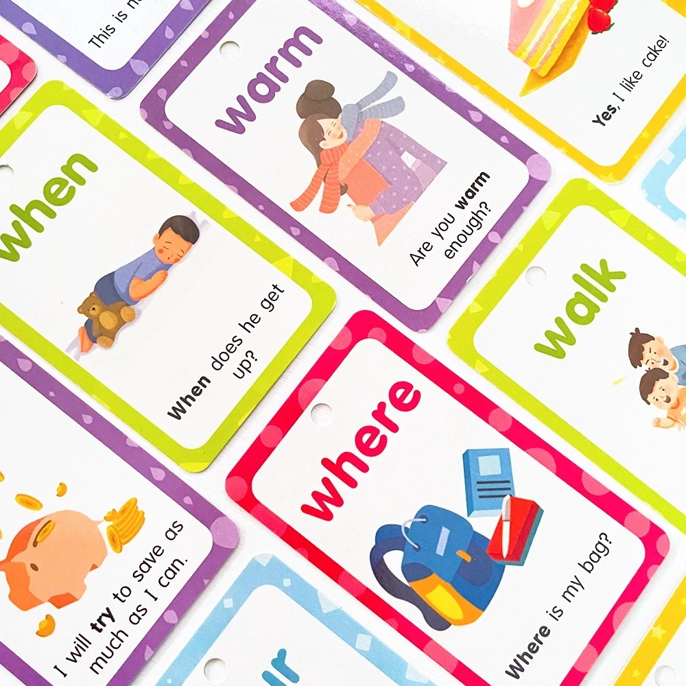 

220 Dolch Sight Words Flash Cards with Pictures and Sentences for Kids Learn to Read from 5 Levels Pre K to 3rd Grade