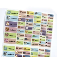 kids cute cartoon animal iron on stickers custom name labels personalized waterproof tags for children clothes school uniforms