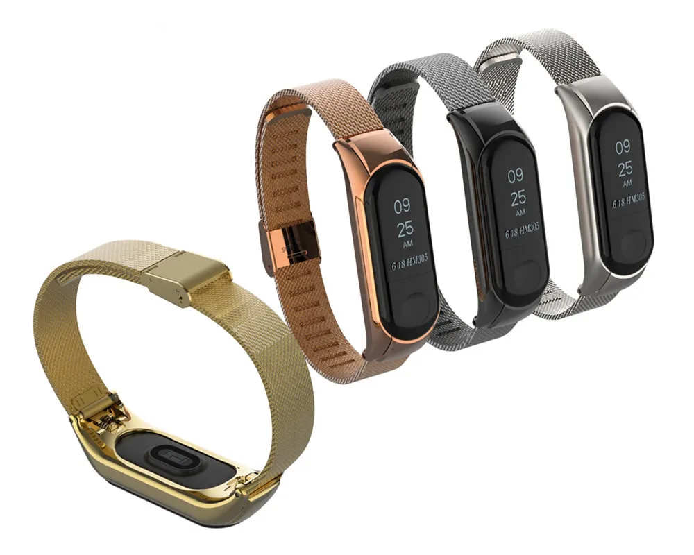 Mi Band 3 ремешок для Xiaomi Mi Band 3 браслет металлический нержавеющей Miband 3 ремешок