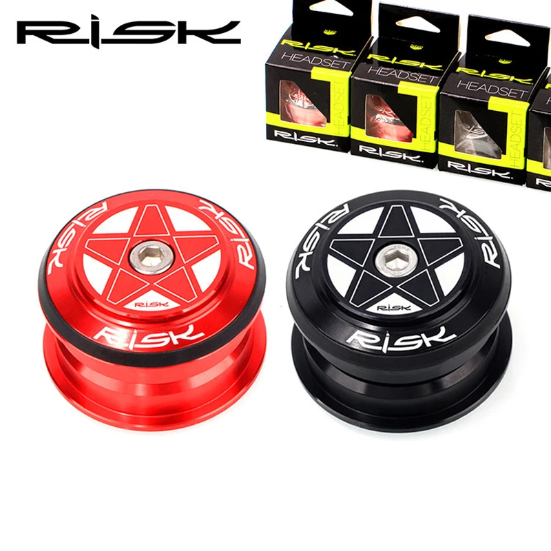 

Risk Aluminum Alloy Bike Headset Double Bearing Waterproof Built in Bike Headset for 28.6mm Straight Tube Fork Cycling Parts