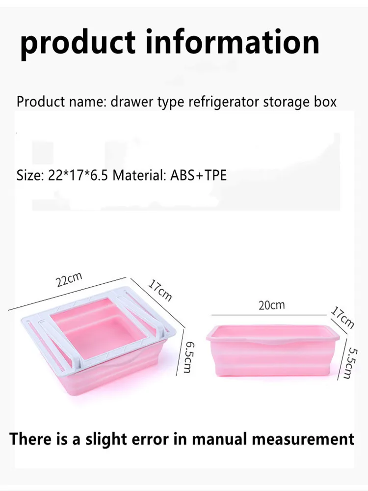 

Used in kitchen silicone foldable refrigerator storage cabinet vegetable storage basket pull-out vegetable and fruit tool