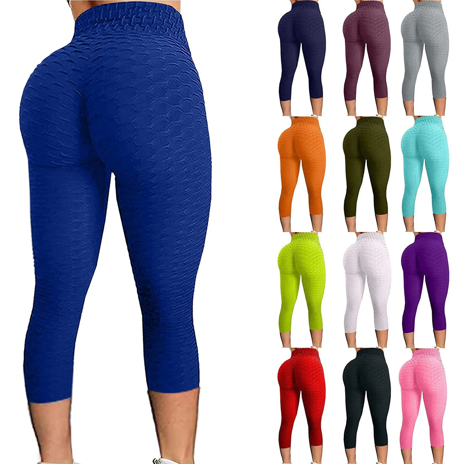 

Push Up Slim Fitness Leggings Women's Bubble Hip Lifting Exercise Fitness Running High Waist Yoga Pants Лосины Штаны