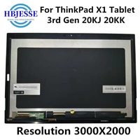 13 Laptop LCD Display For Lenovo ThinkPad X1 Tablet 3rd Gen LCD Touch Screen Digitizer Assembly with Frame