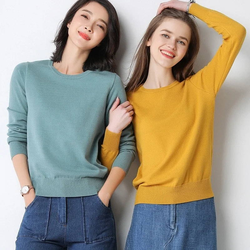 

Джемпер JCHB женский х/б, с круглым вырезом и длинным рукавом