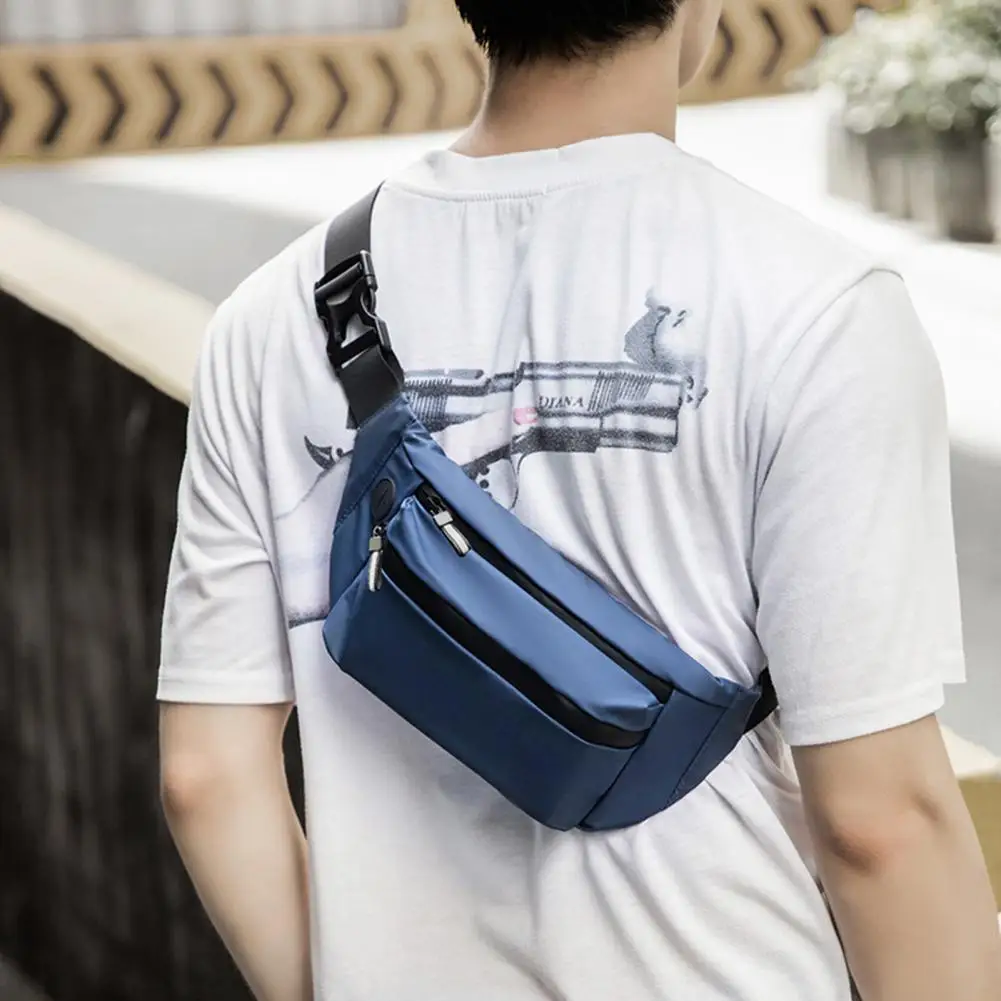 

Solid Color High-quality Waterproof Waist Bag Fanny Pack Non-slip Chest Bag Breathable for Outdoor