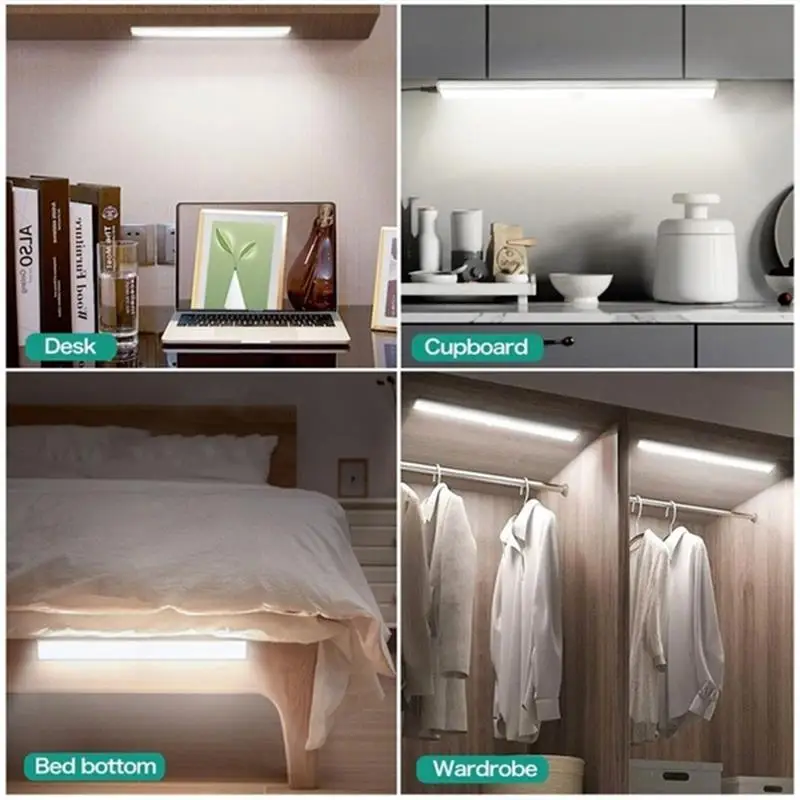 

12/14/20/60 LED Induction Light Cordless Motion Sensor Closet Lighting Rechargeable Energy Saving Night Lamp for Cabinet Stairs