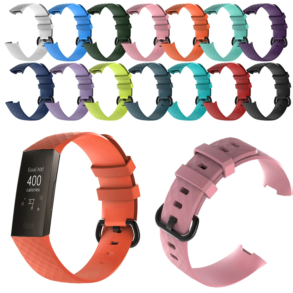 Спортивный ремешок для Fitbit Charge 3 Charge3, мягкий ТПУ Смарт-ремешок для часов, сменный Браслет, аксессуары