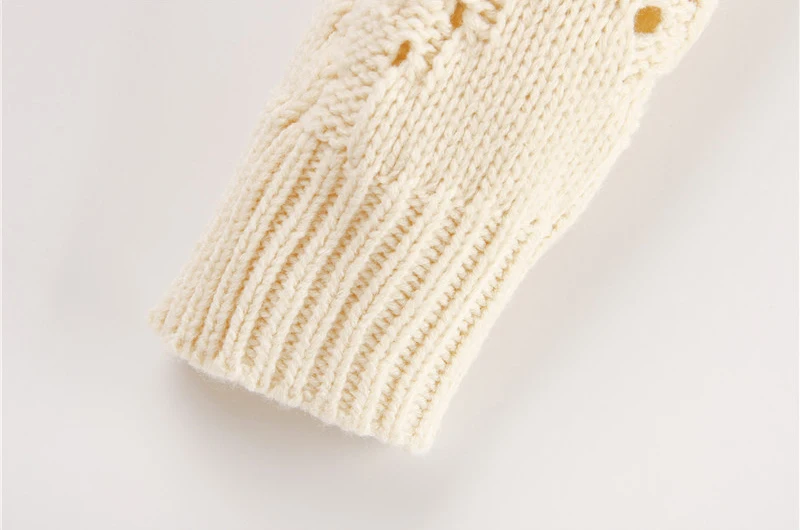 

SISPELL Patchwork Hairball Womens Pullover Knitted Sweater Turtleneck Long Sleeve Loose Hollow Out For Female Casual Sweater