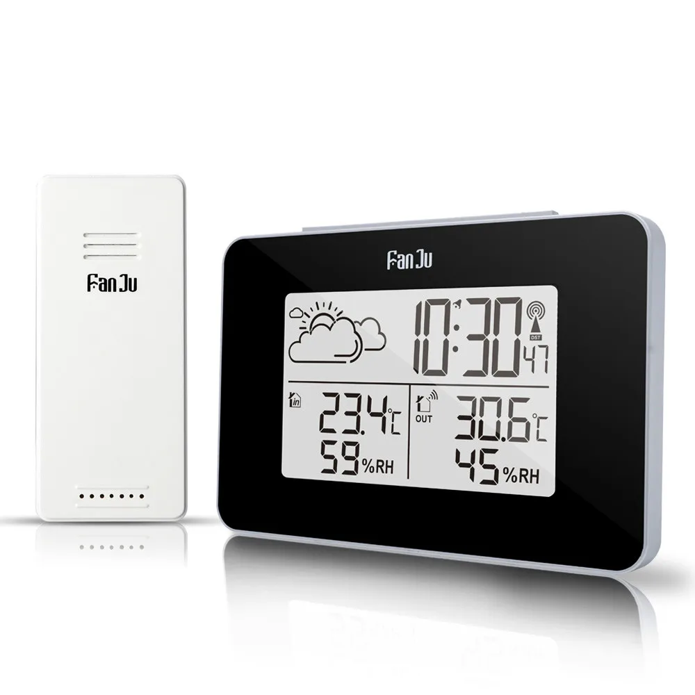 Digital Alarm Clock Weather Station Wireless Sensor Hygrometer Thermometer Electronic LCD Time Desktop Table Clocks | Дом и сад