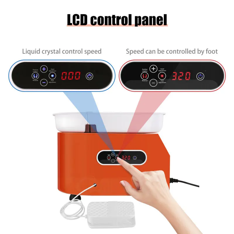 

Electric Pottery Wheels Tools with LCD Display 25CM 350W Electric Pottery Wheel Ceramic Work Clay Crafts, DIY Craft Machine New