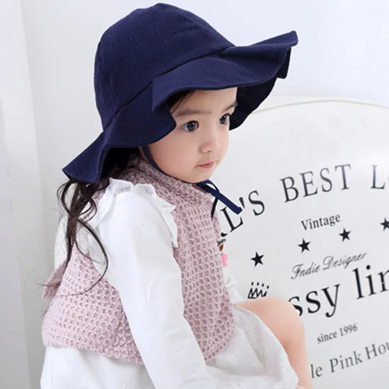 

New children spring and summer candy color solid color adjustable with fisherman hat visor beach hat 3 colors