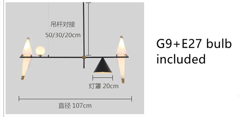bird pendant light Nordic style lamp glass shade G9 E27 simple lighting newest design living room | Лампы и освещение