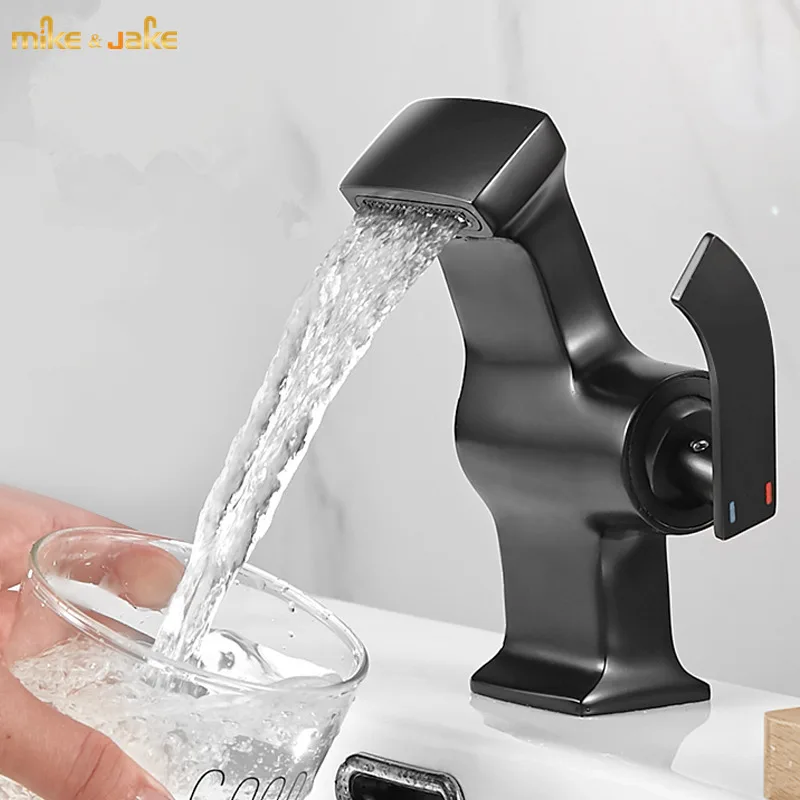 

matt black Brass body basin faucet bathroom faucet black hot and cold single handle faucet basin sink crane bathroom tap