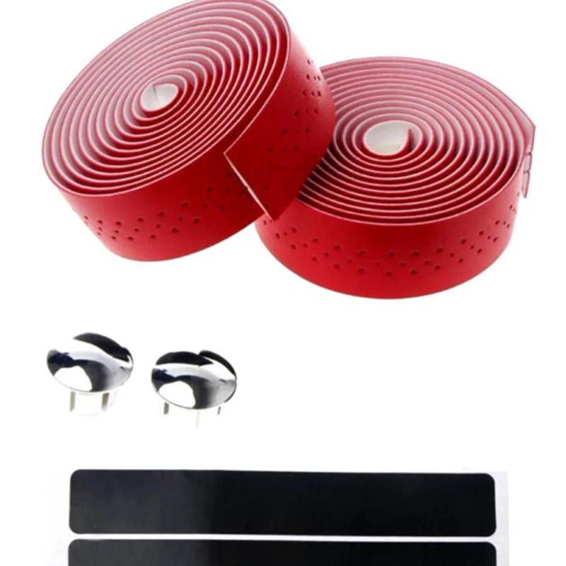 

Bicycle Handlebar Tape Mountain Bike Leather Perforated Belt Breathable Handle Bar Wrap Straps Shock Absorption Handle Bar Tape