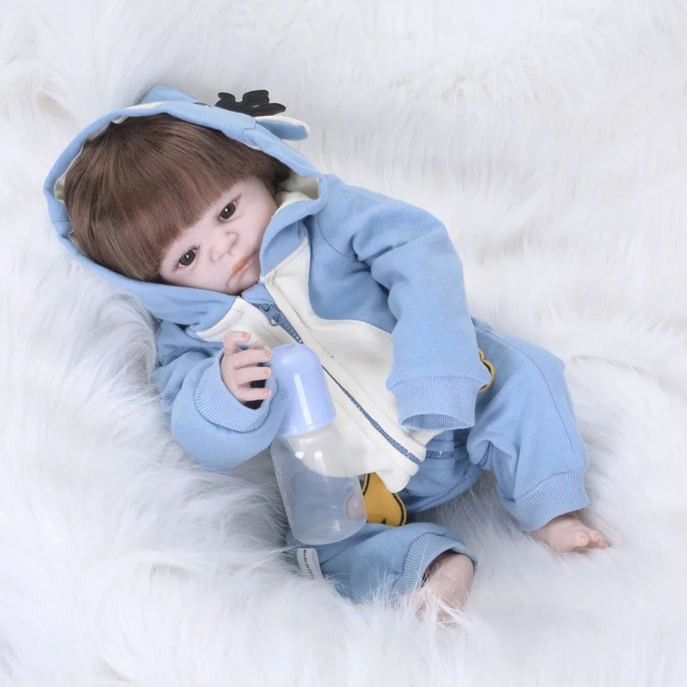 Полностью силиконовая кукла Bebe Reborn 22 дюймов виниловая Реалистичная