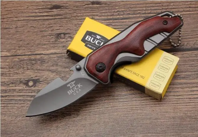 Бесплатная доставка складной нож из нержавеющей стали с деревянной ручкой США