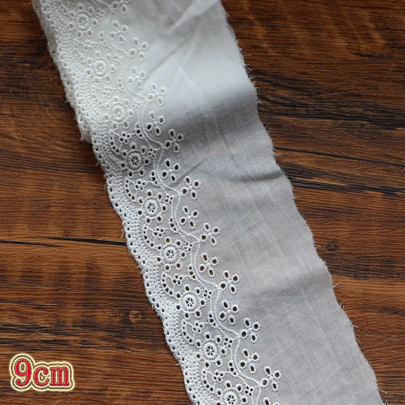 Luxury White cotton embroidery flower lace collar Fabric Sewing Applique DIY ribbon trim bridal Dubai guipure cloth dress decor images - 6