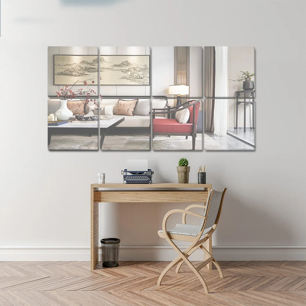 9 шт. зеркальные настенные наклейки 15 х15 см | Дом и сад