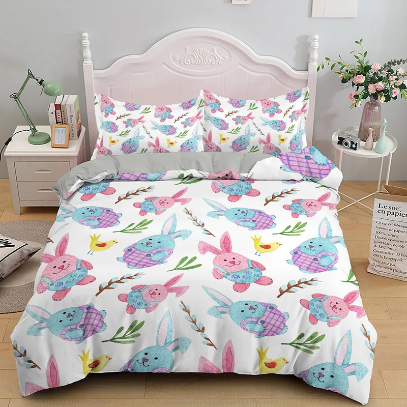 Набор постельного белья с мультяшным Кроликом милый Пасхальный подарок