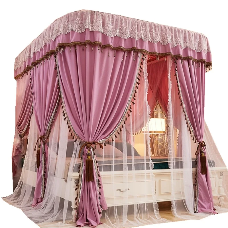 

INS Princess Wind Shading Mosquito Net Bed Curtain Integrated Household Sunshade Dustproof Bed Curtain Track Mosquito Net