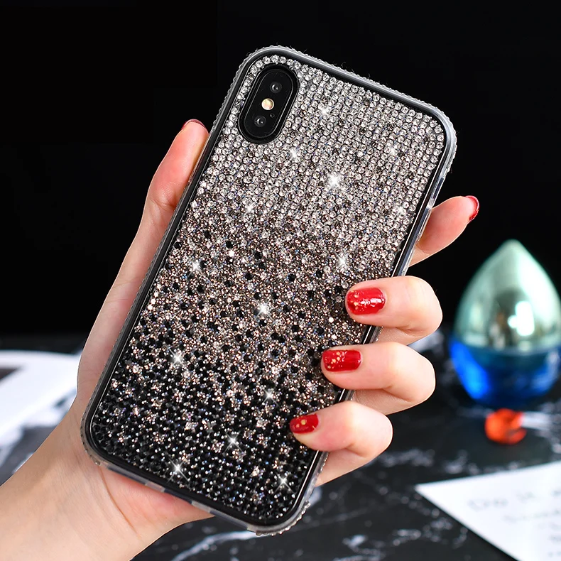 Чехол для iPhone 11 pro max 6s 6 7 8 plus x xs блестящий градиентный чехол роскошный Радужный xr