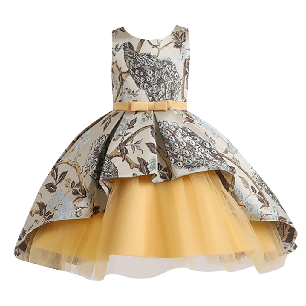Детское платье-пачка с цветочным рисунком Платье принцессы для дня рождения