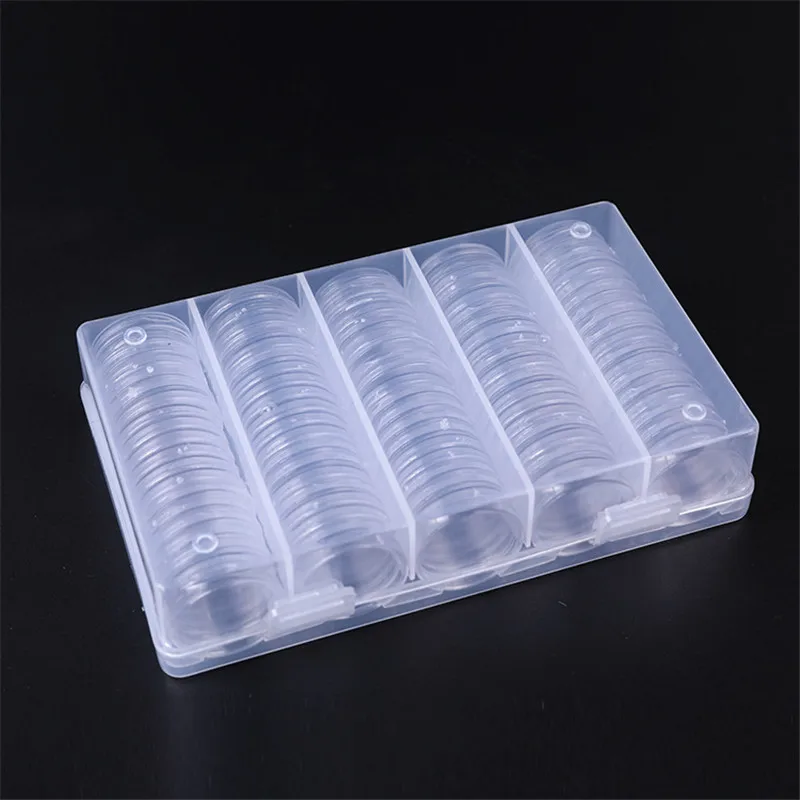 

30 компл./лот 100 шт. прозрачные капсулы для монет контейнеры для хранения/сбора Держатели коробки диаметр 27 мм круглые оптовая продажа