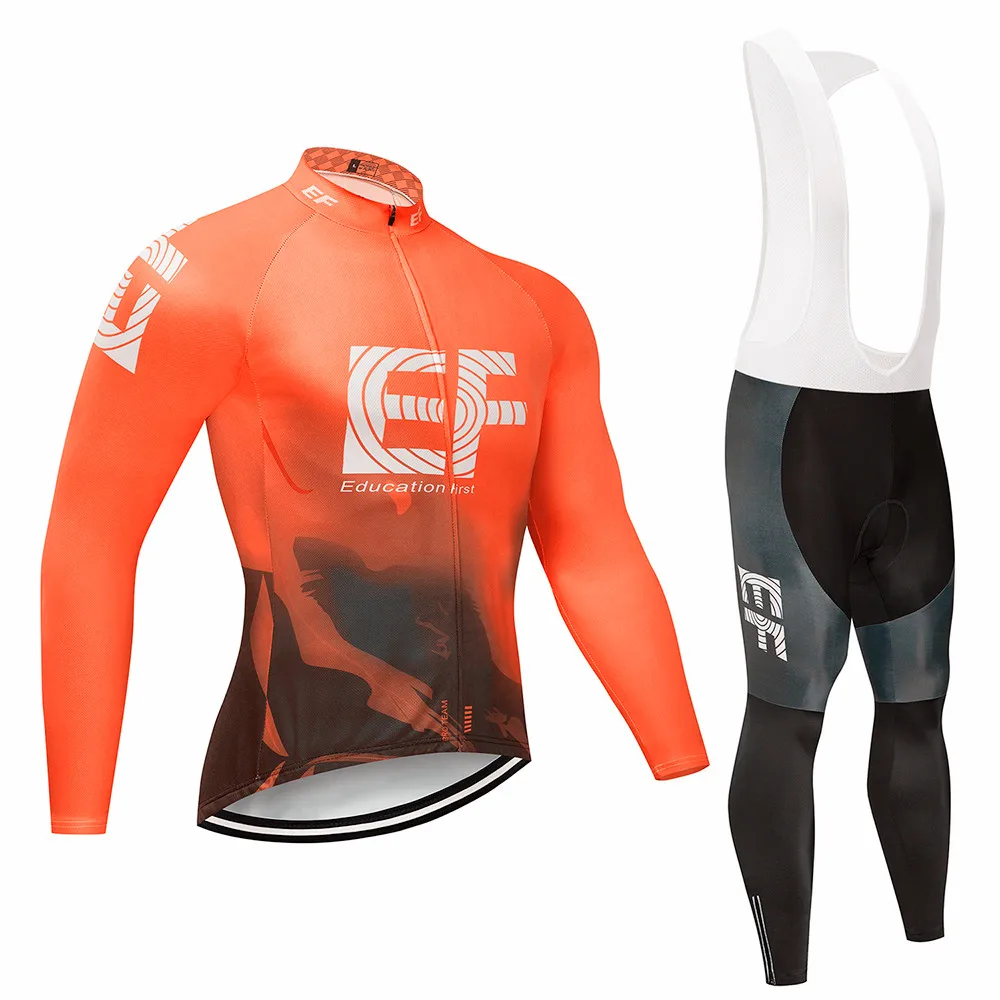 EF Мужская велосипедная футболка с длинным рукавом, комплект MTB велосипедная одежда, Майо Ropa Ciclismo Hombre, велосипедная одежда, 9D гелевая одежда для обучения