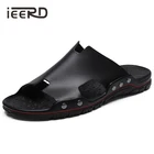 Мужские шлепанцы из натуральной кожи; Выразительные шлепанцы; Мужская Летняя обувь; Sandalias; Супер-светильник; Пляжные сандалии; Прямая поставка