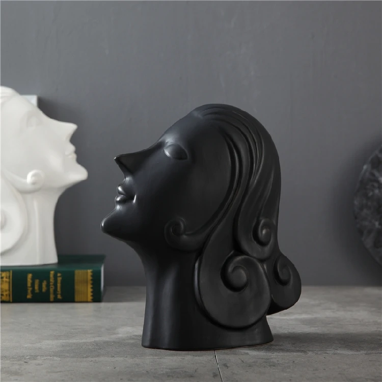 Керамическое креативное украшение для гостиной кабинета реквизит черно белого