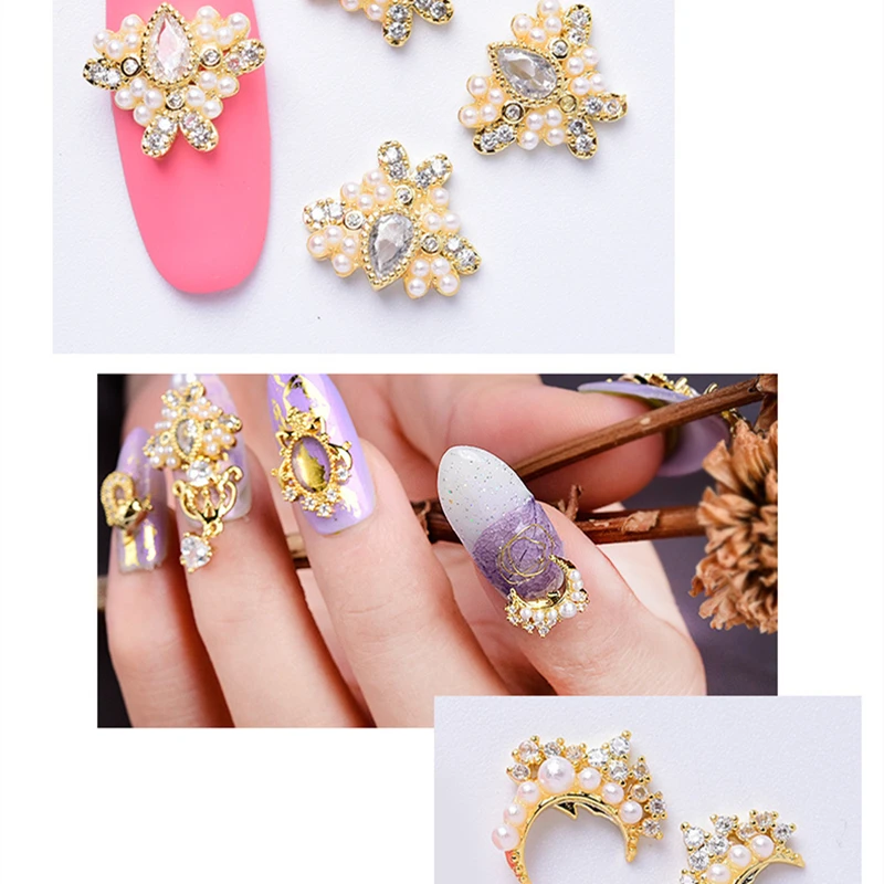 10 шт. блестящие циркониевые Роскошные сплав 3D украшения для ногтей