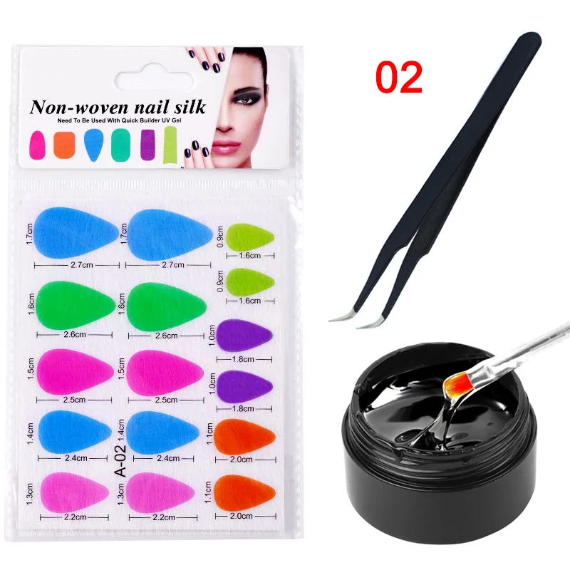 Стекловолоконные Типсы для наращивания ногтей клеевые пинцеты DIY Маникюрный