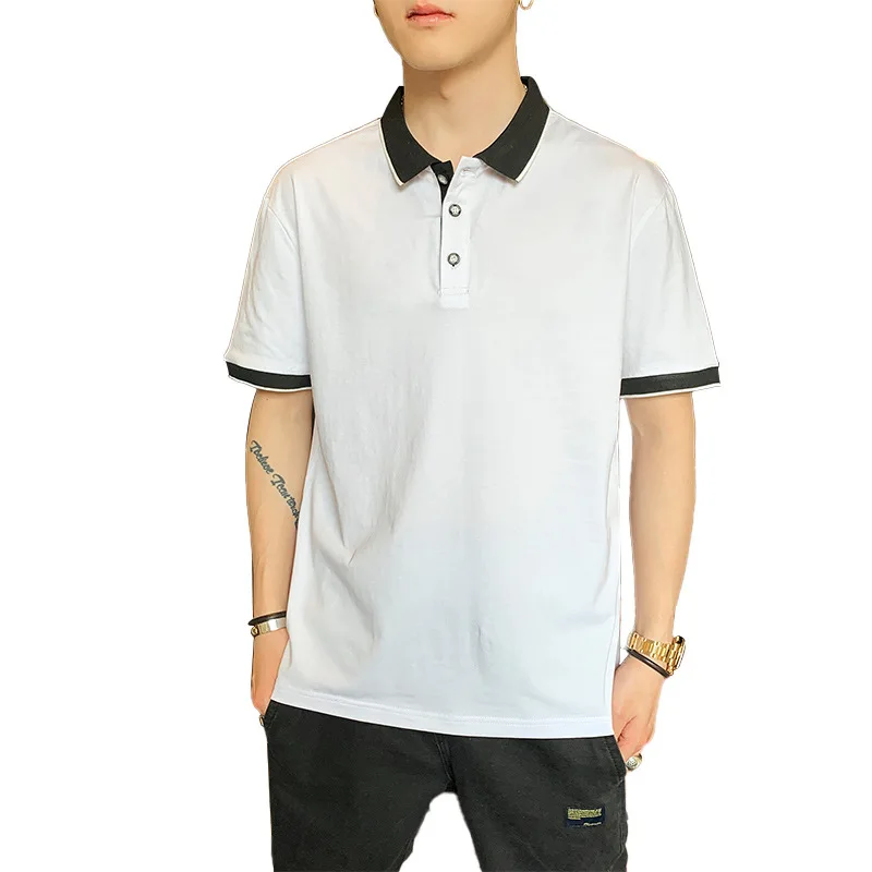 

2021 Summer Collar Polo Shirts Men New Wind Trend Short Sleeve T-shirt Men's Leisure Half Sleeve Shirt Render