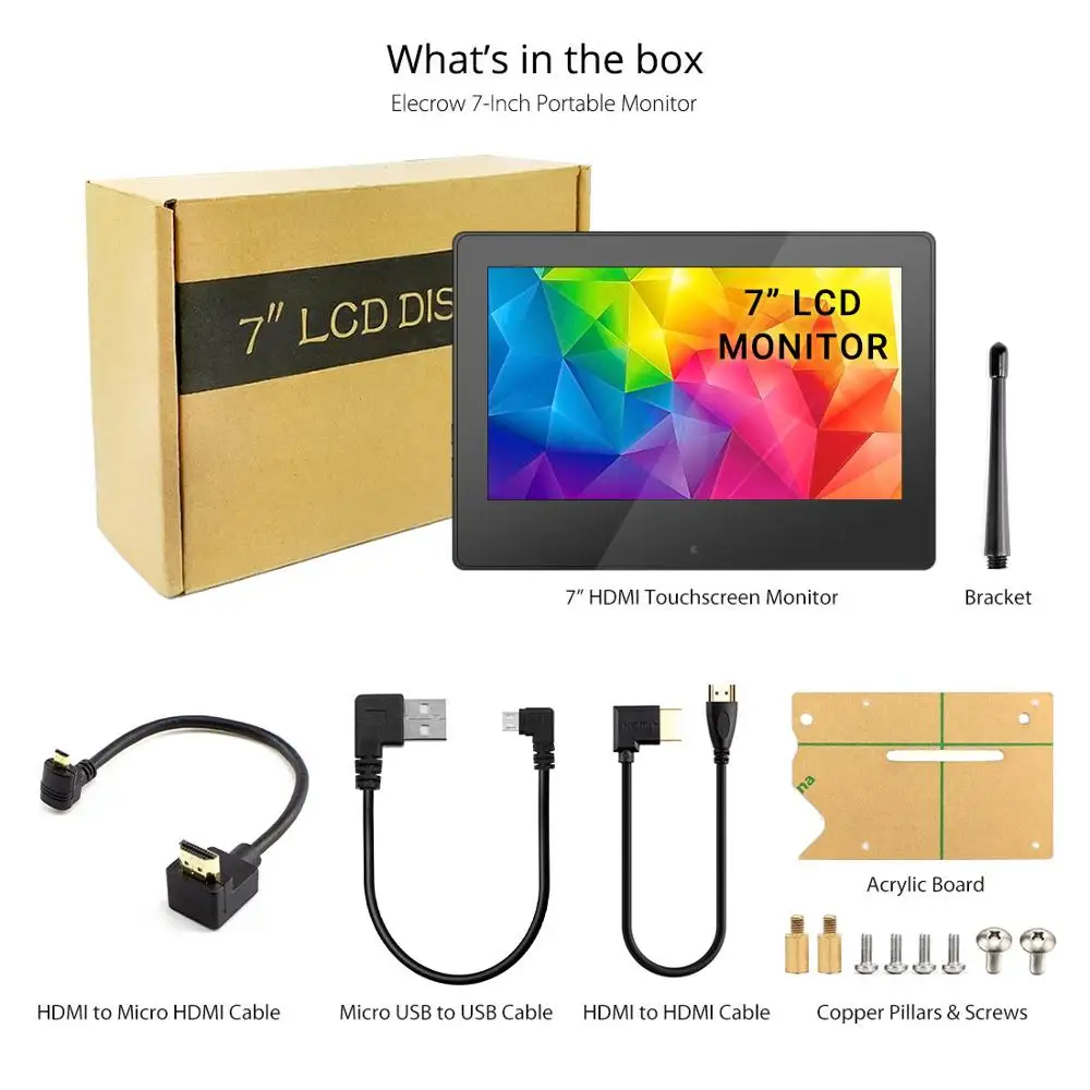 Raspberry Pi 7 дюймовый дисплей HDMI емкостный сенсорный экран ЖК Портативный монитор