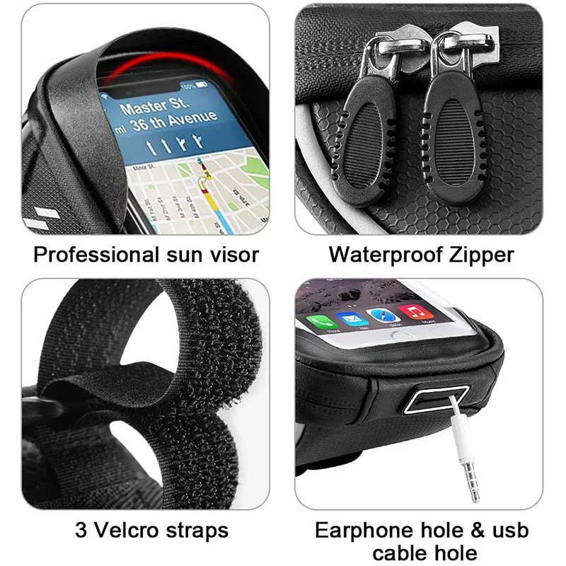 Велосипедная сумка на переднюю раму для телефона водонепроницаемый