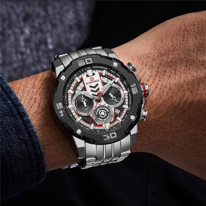 Часы NAVIFORCE Мужские кварцевые водонепроницаемые с датой | Наручные часы