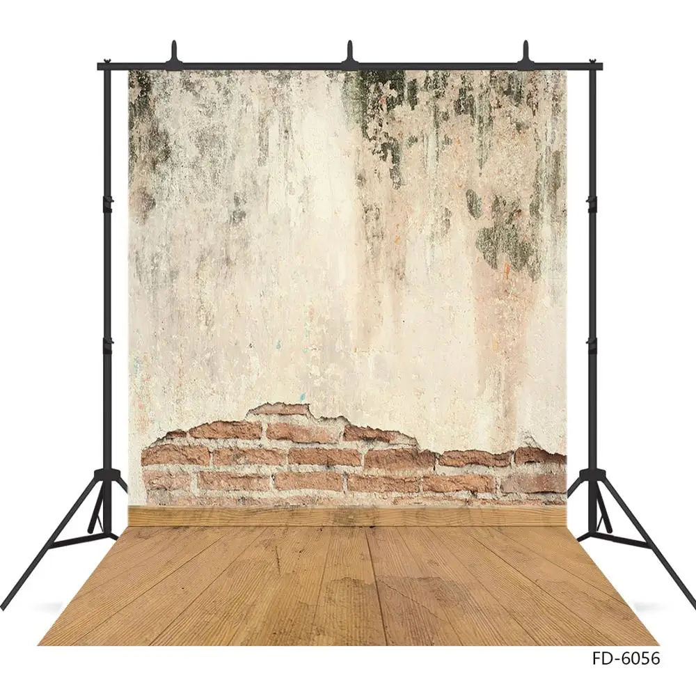 

Brick Wall Wooden Floor Photo Backdrop Custom Vinyl Background for Baby Children Toy Pets Portrait Photocall Photography Props