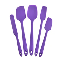 5set home kitchen anti slip slotted shovel cooking utensil mixing spoon easy clean hanging portable baking silicone spatula set
