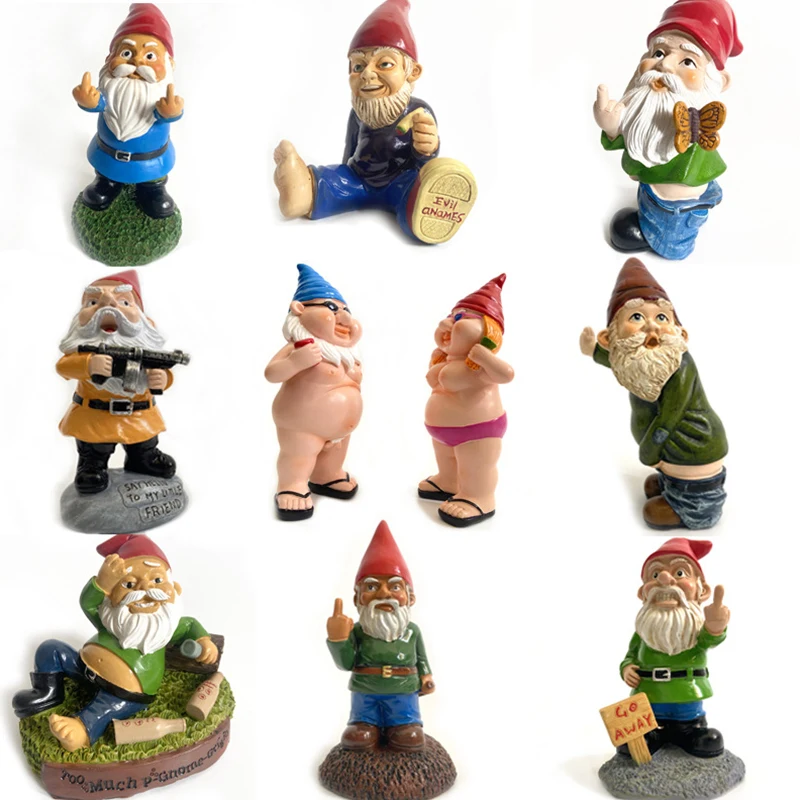 

Funny Resin Figurines Naughty Garden Gnome Garden Decoration Statue Gnome Decoration Villa Home Figurines Decoartion