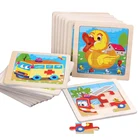 Детские головоломки Монтессори, деревянные пазлы, игрушка, настольные игры, Мультяшные животные, Танграм, обучающая игра-головоломка