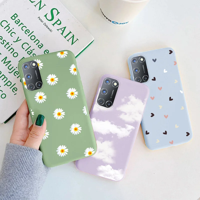 

For oppo A92 A72 A52 Case Cloud Silicone Phone Cover For oppo A 92 72 52 Butterfly Bumper for A92 A72 52 Flower Coque