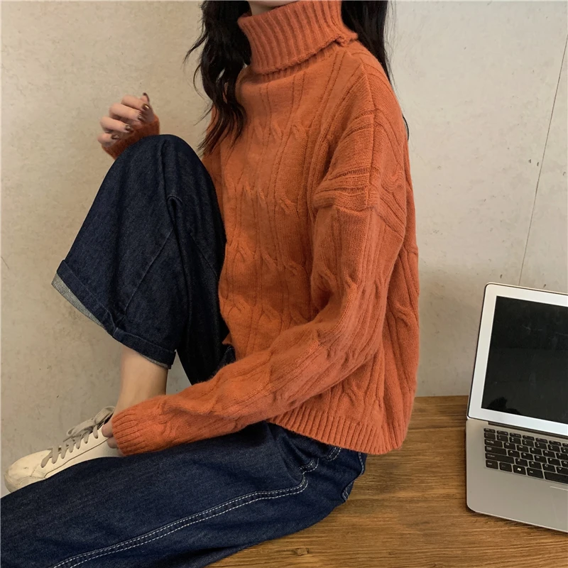 

Make firm offers control sets new winter brief paragraph turtleneck female easy lazy wind coat