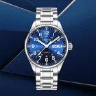 Швейцарские карнавальные Мужские кварцевые часы с двойным календарем и датой, водонепроницаемые полностью стальные часы