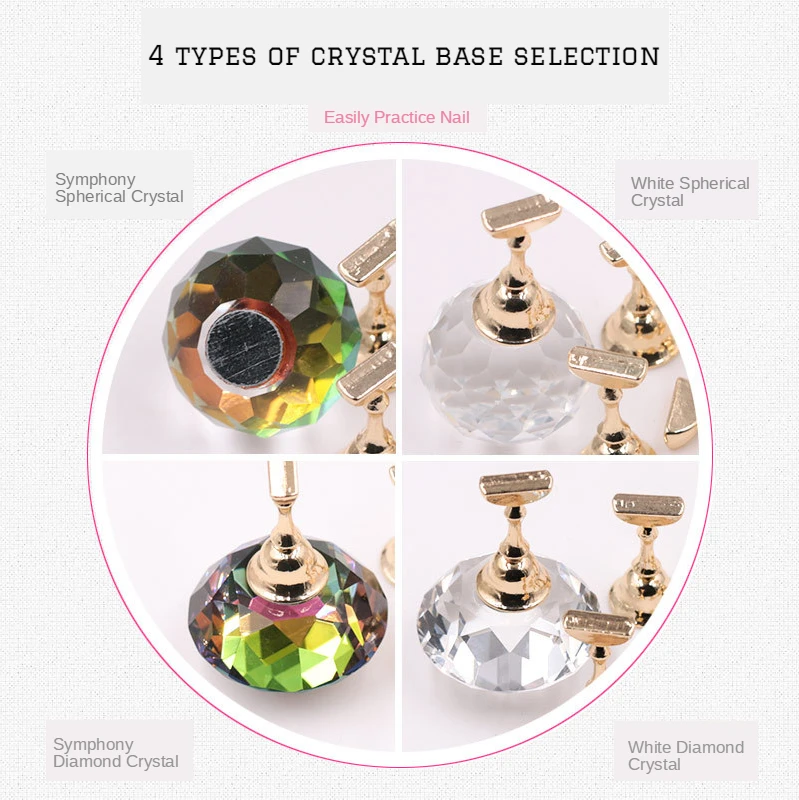 1 Набор шариков/алмазных кристаллов магнитный наконечник для ногтей подставка